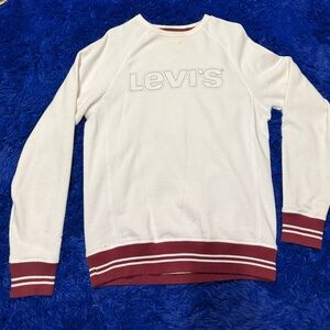 Levi's Cream and Red Crewneck Sweater